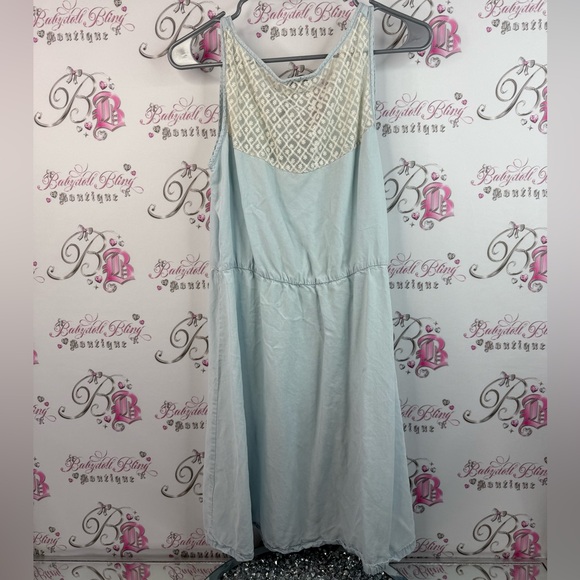 Smart Set dress light blue white cream Lace Detail Light Blue and White rare - Picture 2 of 13